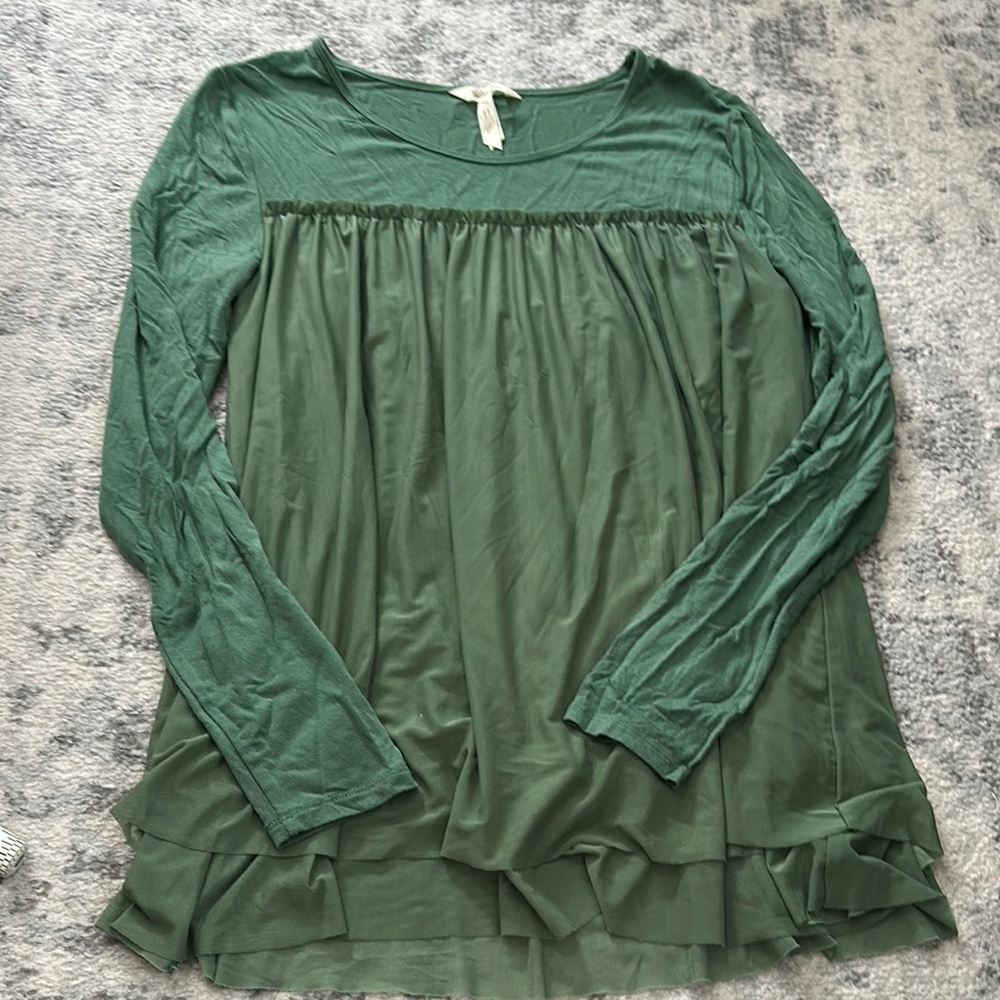 Matilda Jane Green Long Sleeve Top size M